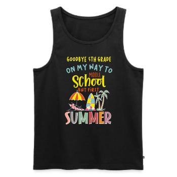 Abschied von der 5. Klasse - Hallo Mittelschule! - Männer Premium Bio Tank Top - Schwarz - Vorne - AI Model Male 178 light (178cm)