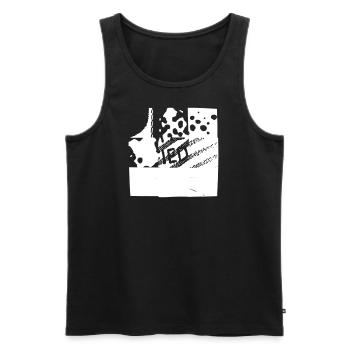 logo streetart expérimental conception de graffiti - Débardeur bio Premium Homme - noir - Devant - Michal (187cm)