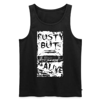 RUSTY GOAL LEBENDIG - Männer Premium Bio Tank Top - Schwarz - Vorne - AI Model Male 178 light (178cm)