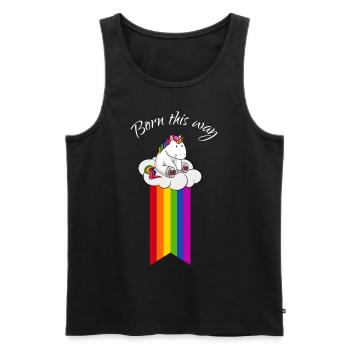 Born this way Unicorn LGBT Gay Pride Unicorn - Men's Premium Organic Tank Top - black - Front - AI Model Male 178 light (178cm)