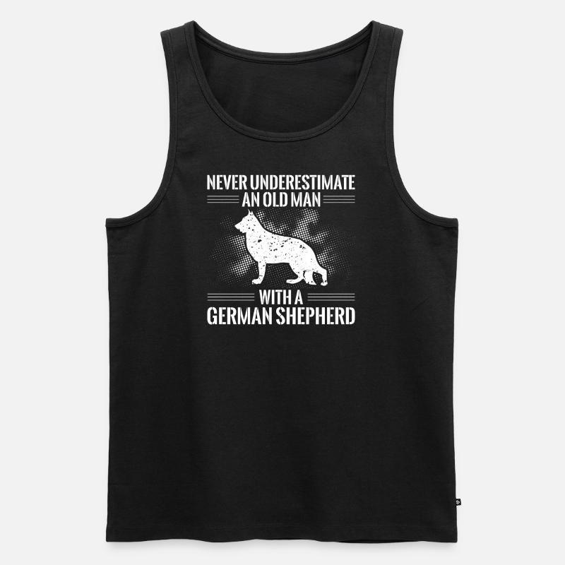 GERMAN SHEPHERD | OLD MAN - Männer Premium Bio Tank Top - Schwarz