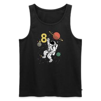 8ème anniversaire de l’astronaute 8 ans - Débardeur bio Premium Homme - noir - Devant - AI Model Male 178 light (178cm)