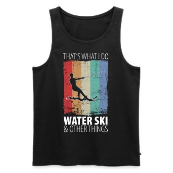 Water Skiing Waterskiing Waterskiing Vintage - Men's Premium Organic Tank Top - black - Front - AI Model Male 178 light (178cm)
