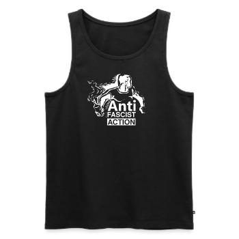 Anti-Fascist Action, AFA I Antifa UK - Männer Premium Bio Tank Top - Schwarz - Vorne - AI Model Male 178 light (178cm)