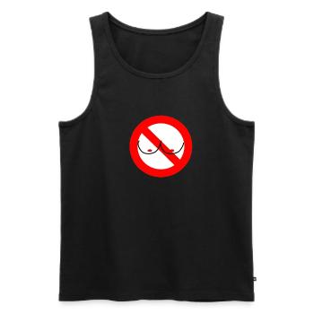 No Tits / Keine Brüste - Männer Premium Bio Tank Top - Schwarz - Vorne - AI Model Male 178 light (178cm)