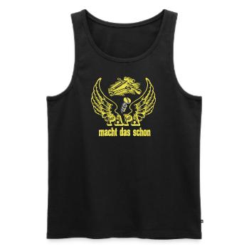 Papa macht das schon - Männer Premium Bio Tank Top - Schwarz - Vorne - Michal (187cm)
