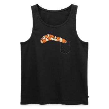Snake in chest pocket - Men's Premium Organic Tank Top - black - Front - AI Model Male 178 light (178cm)
