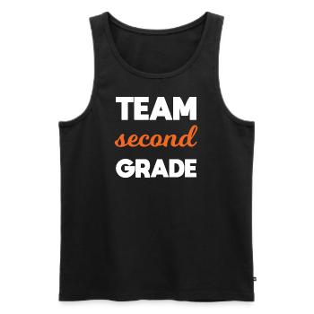 Team 2. Klasse endlich in der 2. Klasse Schule - Männer Premium Bio Tank Top - Schwarz - Vorne - Michal (187cm)