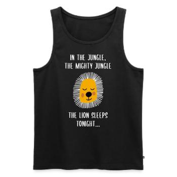 The lion sleeps tonight - with lion's head - Men's Premium Organic Tank Top - black - Front - Michal (187cm)