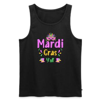 Mardi Gras Costume Mask - Men's Premium Organic Tank Top - black - Front - AI Model Male 178 light (178cm)