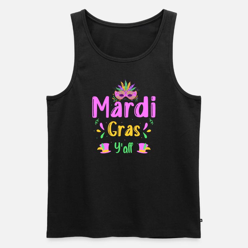 Mardi Gras Kostüm Mask - Männer Premium Bio Tank Top - Schwarz