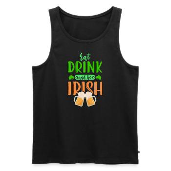 Fête irlandaise de la Saint-Patrick - Débardeur bio Premium Homme - noir - Devant - Michal (187cm)