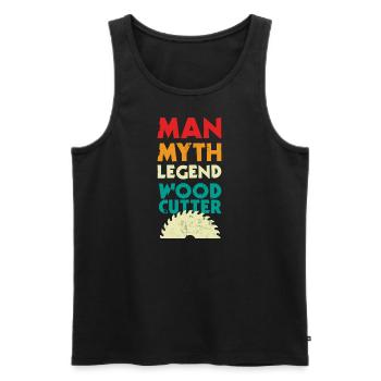 Woodworker retro man myth legend woodcutter - Männer Premium Bio Tank Top - Schwarz - Vorne - Michal (187cm)