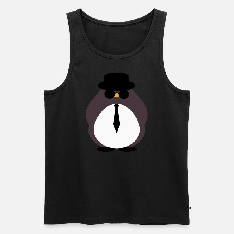 Mr Pinguin - Männer Premium Bio Tank Top - Schwarz