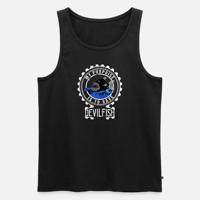 Teufelsfisch Teufelsbarsch - Männer Premium Bio Tank Top - Schwarz