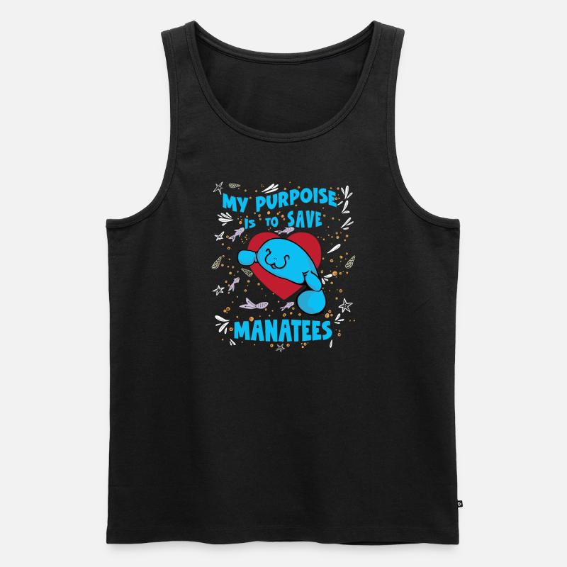 Manatee Manatee Manti Floaty Potatoes - Men's Premium Organic Tank Top - black