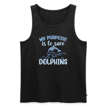 Dauphin Dauphins - Débardeur bio Premium Homme - noir - Devant - AI Model Male 178 light (178cm)