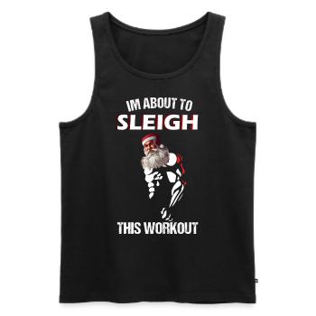 Fitness Santa Workout Fun T-Shirt Christmas Design - Männer Premium Bio Tank Top - Schwarz - Vorne - Michal (187cm)