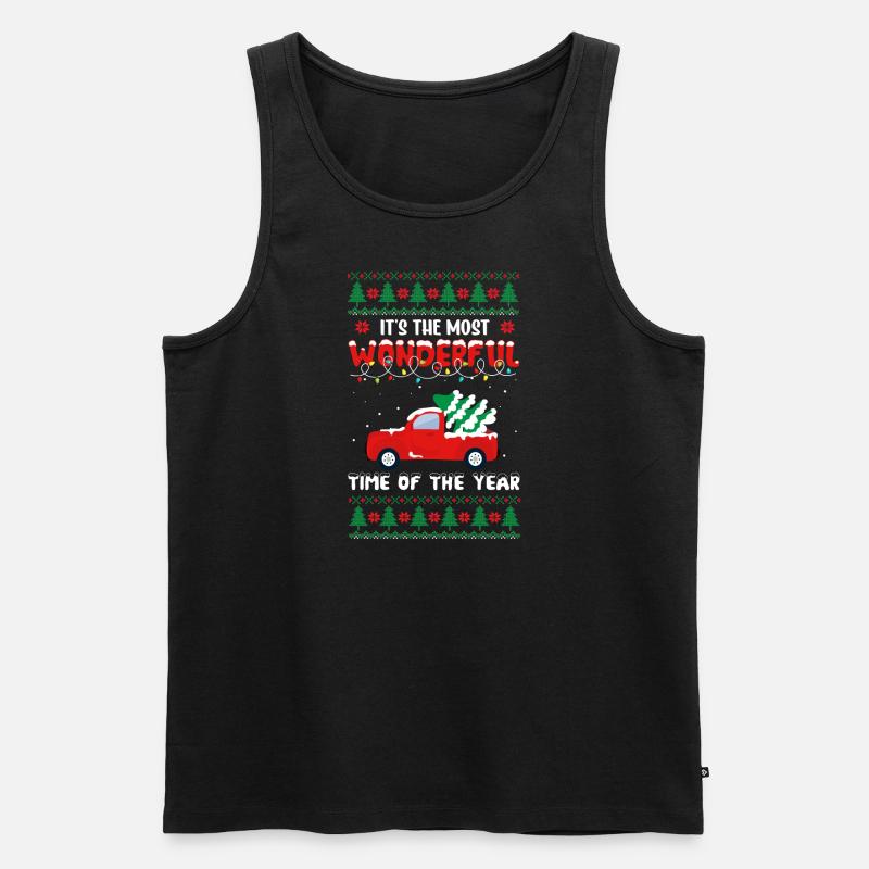 Weihnachts-Retro-Logo-Design - Männer Premium Bio Tank Top - Schwarz