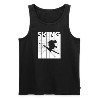 Skiing skier winter sports retro winter sport - Männer Premium Bio Tank Top - Schwarz - Vorne - AI Model Male 178 light (178cm)