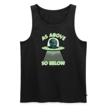 Alien as above so below funny space costume - Männer Premium Bio Tank Top - Schwarz - Vorne - AI Model Male 178 light (178cm)