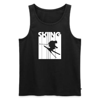 Skiing skier winter sports vintage winter sport - Männer Premium Bio Tank Top - Schwarz - Vorne - AI Model Male 178 light (178cm)