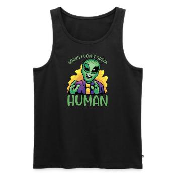 Alien sorry i don´t speak human space costume - Männer Premium Bio Tank Top - Schwarz - Vorne - AI Model Male 178 light (178cm)