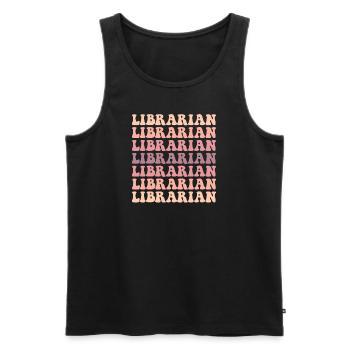 Librarian words books reading library retro - Männer Premium Bio Tank Top - Schwarz - Vorne - Michal (187cm)