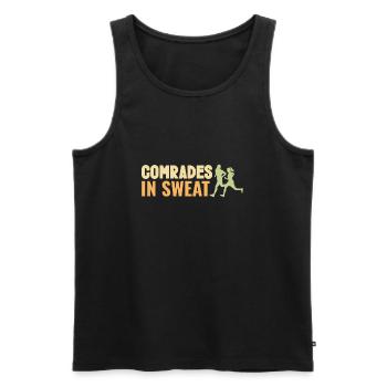 Comrades in sweat Track & field - Men's Premium Organic Tank Top - black - Front - AI Model Male 178 light (178cm)