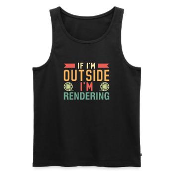 If I'm outside I'm rendering movie - Men's Premium Organic Tank Top - black - Front - AI Model Male 178 light (178cm)