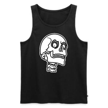 Creepy Skull Skull Skull Skeleton Halloween Skull - Men's Premium Organic Tank Top - black - Front - AI Model Male 178 light (178cm)
