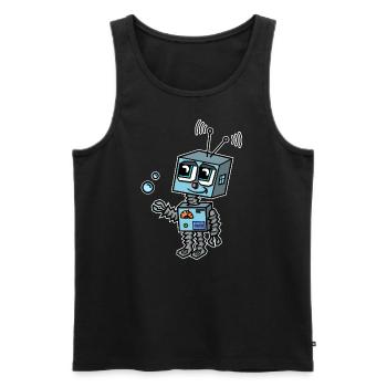 Humanoider Roboter Junge Kind aus der Zukunft - Männer Premium Bio Tank Top - Schwarz - Vorne - AI Model Male 178 light (178cm)