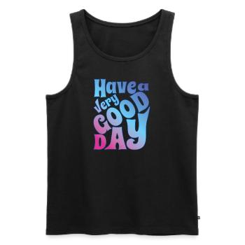 Have a very good day - Männer Premium Bio Tank Top - Schwarz - Vorne - AI Model Male 178 light (178cm)