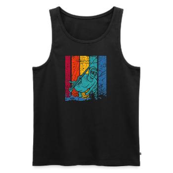 Spearfishing - spear fishing flag t-shirt - Männer Premium Bio Tank Top - Schwarz - Vorne - Michal (187cm)