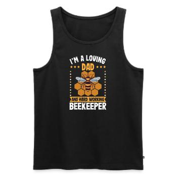 Imker bin vater und imker bienenzüchter - Männer Premium Bio Tank Top - Schwarz - Vorne - Michal (187cm)