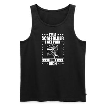Gerüstbauer werde bezahlt gerüst aufbauen - Männer Premium Bio Tank Top - Schwarz - Vorne - Michal (187cm)