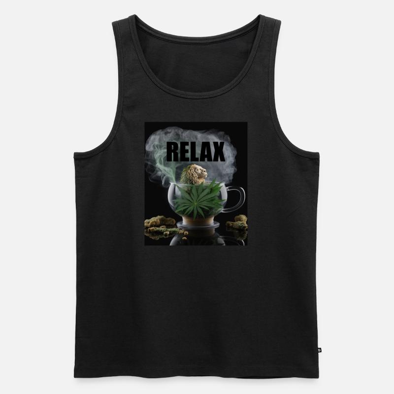 Cannabis Relax Geschenk - Männer Premium Bio Tank Top - Schwarz