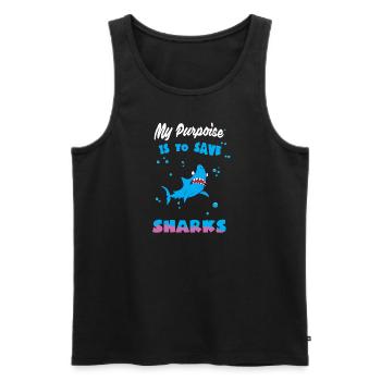 Requins Requins plongeurs Requin - Débardeur bio Premium Homme - noir - Devant - AI Model Male 178 light (178cm)