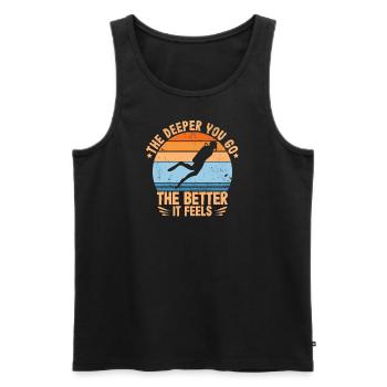Taucher tieftauchen tauchen gehen im wasser - Männer Premium Bio Tank Top - Schwarz - Vorne - AI Model Male 178 light (178cm)