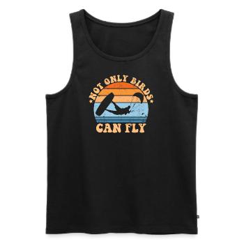 Kitesurfer nicht nur vögel fliegen kiteboard - Männer Premium Bio Tank Top - Schwarz - Vorne - AI Model Male 178 light (178cm)