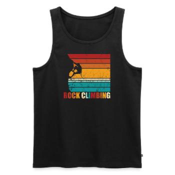 Bergsteigen retro motif für felskletterer - Männer Premium Bio Tank Top - Schwarz - Vorne - Michal (187cm)