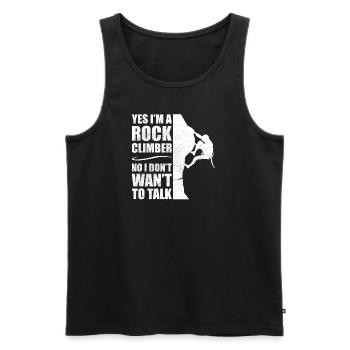 Bergsteigen felsklettern will nicht reden - Männer Premium Bio Tank Top - Schwarz - Vorne - Michal (187cm)