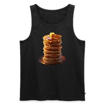 Pancakes - Men's Premium Organic Tank Top - black - Front - AI Model Male 178 light (178cm)