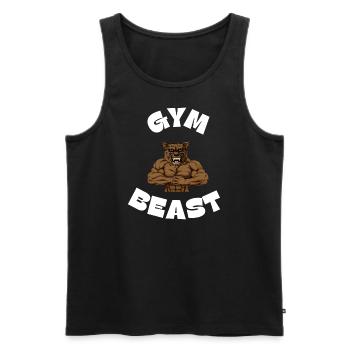 Gym Beast - Männer Premium Bio Tank Top - Schwarz - Vorne - Michal (187cm)