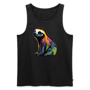 Geometric Sloth - Men's Premium Organic Tank Top - black - Front - Michal (187cm)