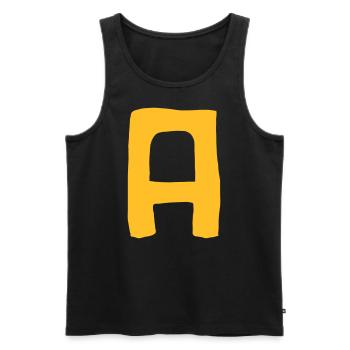 A Vektor - Männer Premium Bio Tank Top - Schwarz - Vorne - AI Model Male 178 light (178cm)