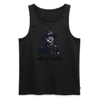 Gangstercat2 - Männer Premium Bio Tank Top - Schwarz - Vorne - Michal (187cm)