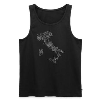 ITALY Abstract Map - Men's Premium Organic Tank Top - black - Front - AI Model Male 178 light (178cm)