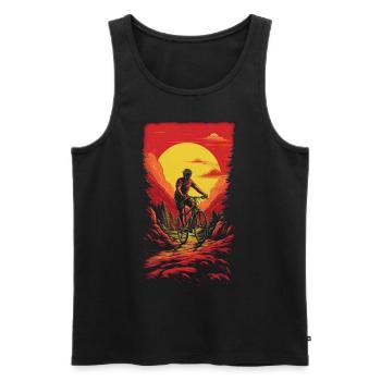 Cycling - Men's Premium Organic Tank Top - black - Front - AI Model Male 178 light (178cm)