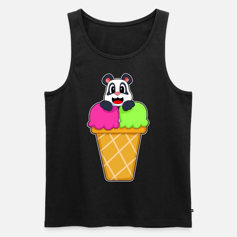 Crème glacée Panda Waffle - Débardeur bio Premium Homme - noir